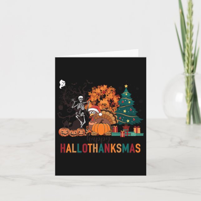 Hallothanksmas Halloween Costume Thanksgiving Jula Kort (Framsida)