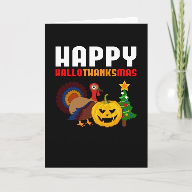 Hallothanksmas Halloween Julpresent Kort (Framsida)