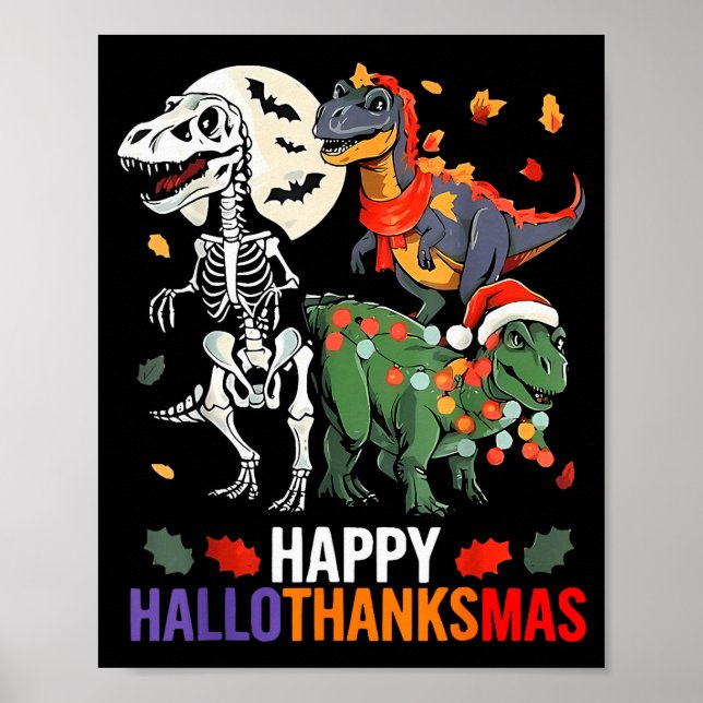 Hallothanksmas Halloween Thanksgiving jul Di Poster (Framsidan)