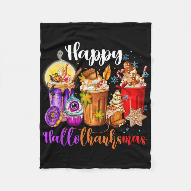 Hallothanksmas Halloween Thanksgiving jul  Fleecefilt (Framsidan)