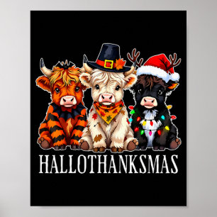 Hallothanksmas Halloween Thanksgiving Jul Hej Poster