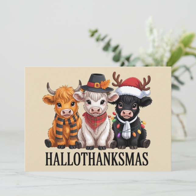 Hallothanksmas Höst Ko Kuslig Säsong Jordbrukare X Julkort (Stående Fram)