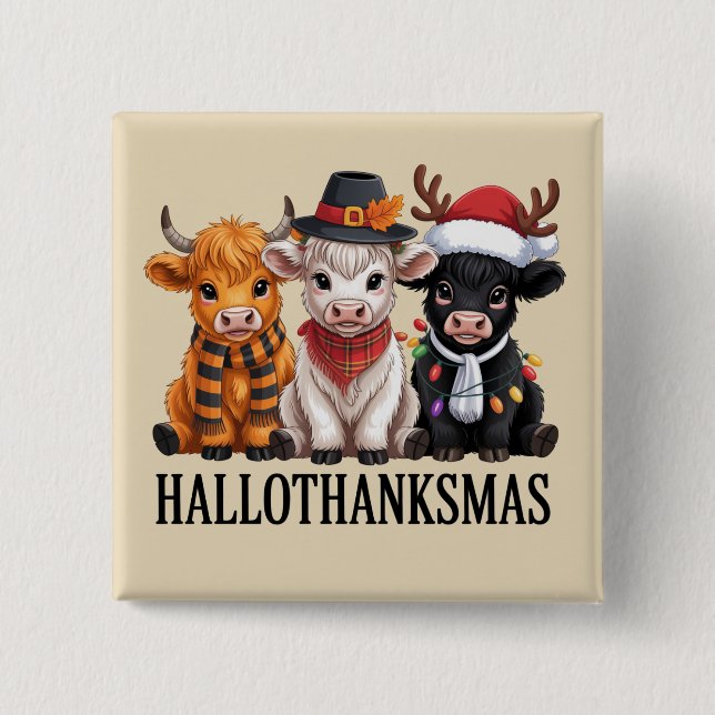 Hallothanksmas Höst Ko Skräck Säsong Jordbrukare X Knapp (Framsida)