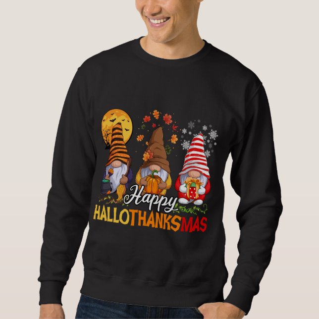 Hallothanksmas jul Fall Lång Ärmad Tröja (Framsida)