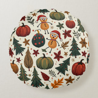 Hallothanksmas round cushion rund kudde