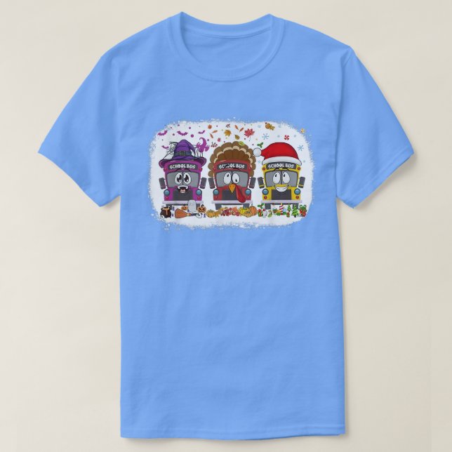 Hallothanksmas School Buss Driver Thanksgiving Jul T Shirt (Design framsida)