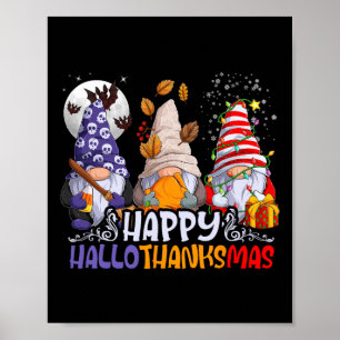 Hallothanksmas Tomtar Halloween Tackgivningsdag Ju Poster