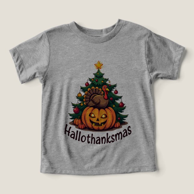 Hallothanksmas Trio: Pumpa, Kalkon & Jul T Shirt (Design Framsida)
