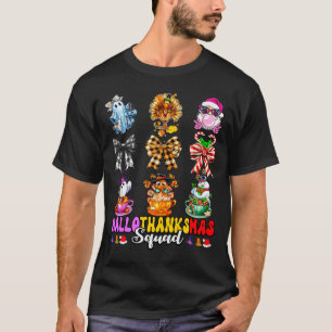 Hallothanksmas-trupp Roligt Halloween Thanksgiving T Shirt