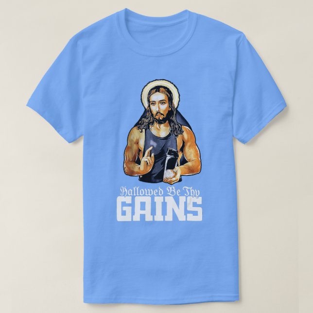 Hallow Hain vinner Jesus vikt Lyftning T Shirt (Design framsida)