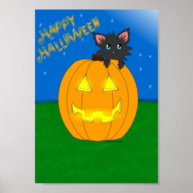 Hallow Kattunge Happy halloween Poster (Framsidan)