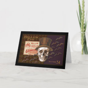 Hallow Kväll Halloween Skull Kort