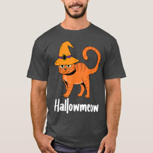 Hallow Meow Lazy Halloween Costume Funny Cat Kitte T Shirt