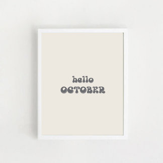 "Hallow October".Halloween Typografi Affisch