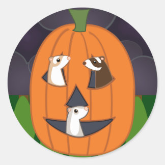 Halloweasel Stickers Runt Klistermärke