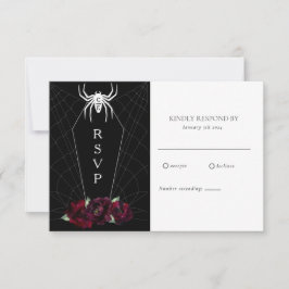 Hallowedding Spindelnät Kista Svart Vitt RSVP OSA Kort
