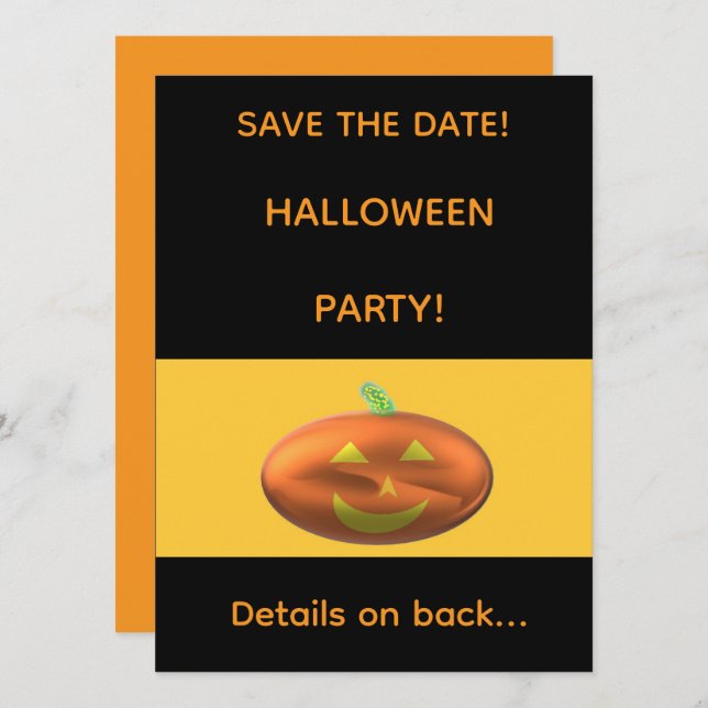 HALLOWEEEN FEST Save the Date Spara Datumet (Fram/baksida)