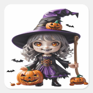 Halloween 02 fyrkantigt klistermärke