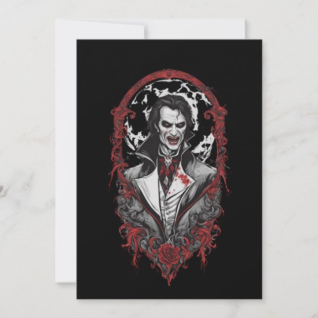 Halloween 12 vampyr, b, läskigt monster, skräck, inbjudningar (Framsida)