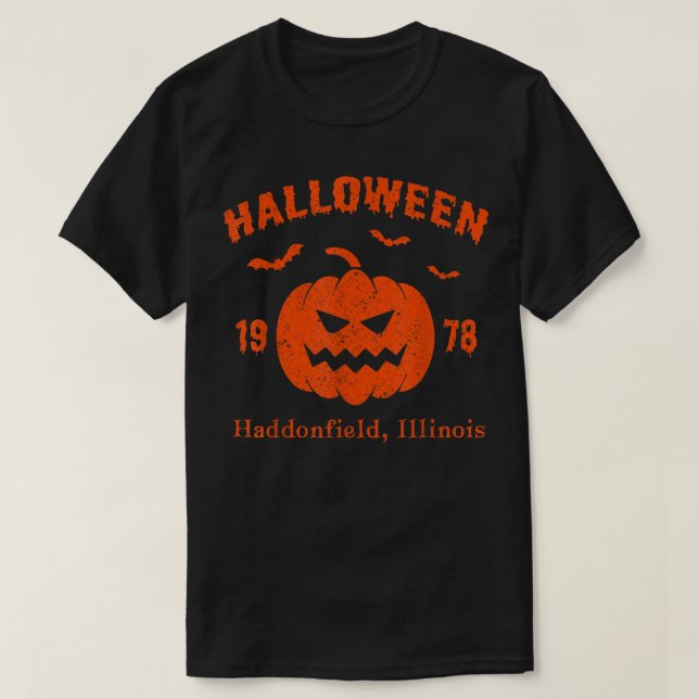 Halloween 1978 haddonfield Illinois Funny Pumpkin T Shirt (Design framsida)