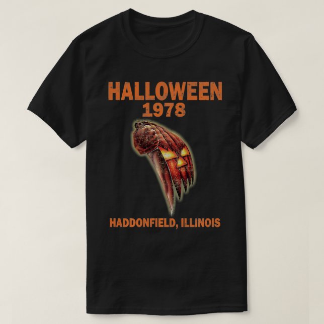 Halloween 1978 helgdag-pookypresentmyers pumpa h t shirt (Design framsida)