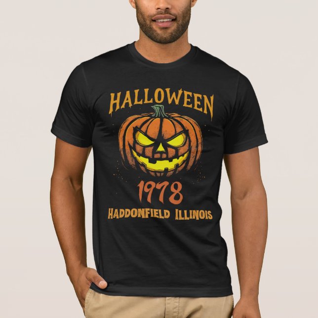 Halloween 1978 Helgdag Spooky Myers Pumpkin Haddon T Shirt (Framsida)