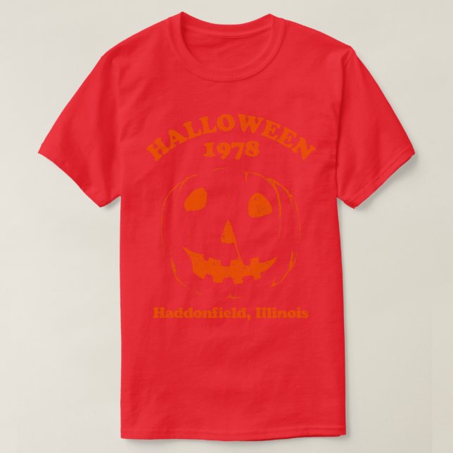 Halloween 1978 Helgdag SpookyPumpkin Haddonfield T T Shirt (Design framsida)