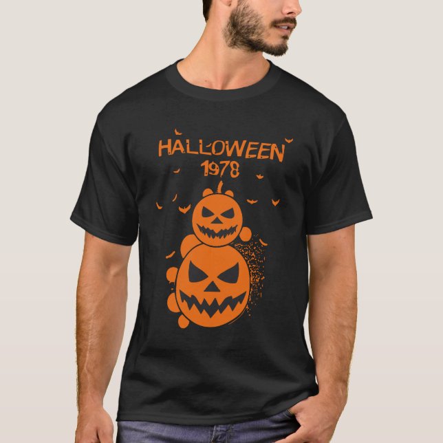 Halloween 1978 Holiday Spooky Myers Pumpkin T Shirt (Framsida)