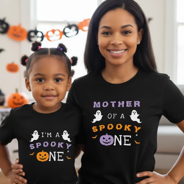 Halloween 1:a födelsedag en Ghost Mor T Shirt (Halloween 1st Birthday Spooky One Ghost Mother T-Shirt
)