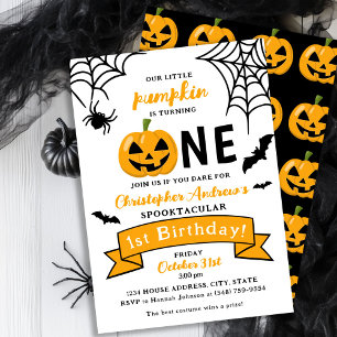 Halloween 1:a födelsedag - inbjudan till lilla Pum
