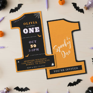 Halloween 1:a födelsedag Party-taloky ett Inbjudningar