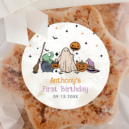 Halloween 1:a födelsedagen Party Runt Klistermärke