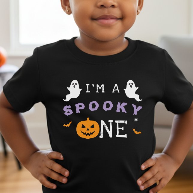 Halloween 1-års födelsedag Spöklik Ett Spöke Gotis T Shirt (Halloween 1st Birthday Spooky One Ghost T-Shirt
)