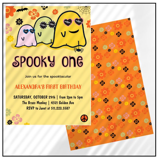 Halloween 1-års födelsedagsinbjudan spöklik en inbjudningar (Halloween-1st-birthday-invitations-spooky-one-1)