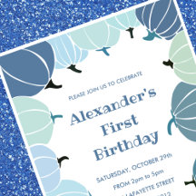 Halloween 1-års inbjudan höst pumpa