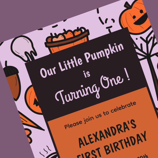 Halloween 1-års inbjudan höst pumpa (Halloween-1st-birthday-invitations-fall-pumpkin-1)