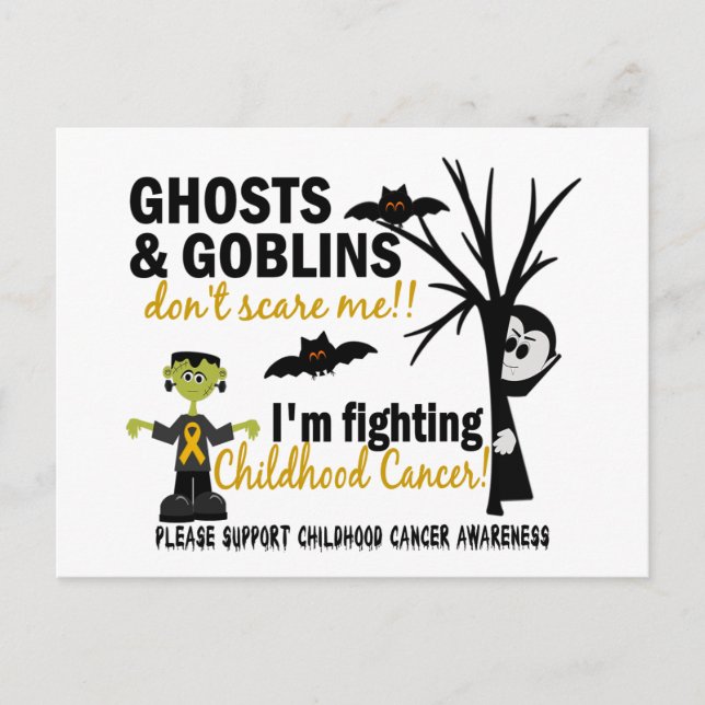 Halloween 1 Barncancer Warrior Vykort (Framsida)