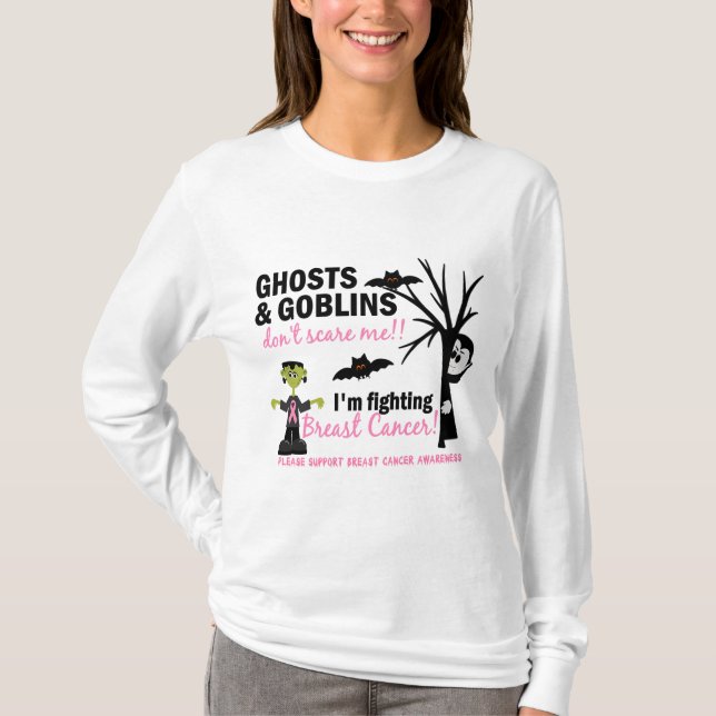 Halloween 1 bröstcancerkrigare t-shirt (Framsida)