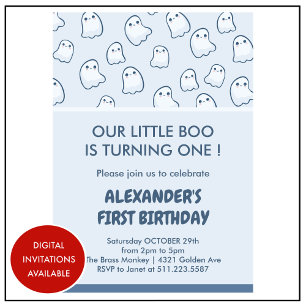 Halloween 1-födelsedagspresoktaculärt boo inbjudningar