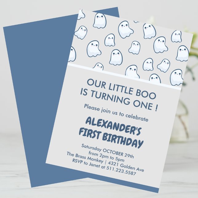 Halloween 1-födelsedagspressning, söt inbjudningar (Halloween-1st-birthday-spooktacular-cute-invitation-1)