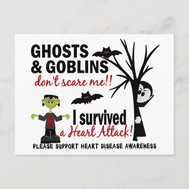 Halloween 1 Hjärtsjukdom Survivor Vykort (Framsida)