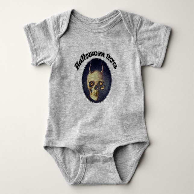 Halloween 2018 Skull Baby Bodykostym T Shirt (Framsida)