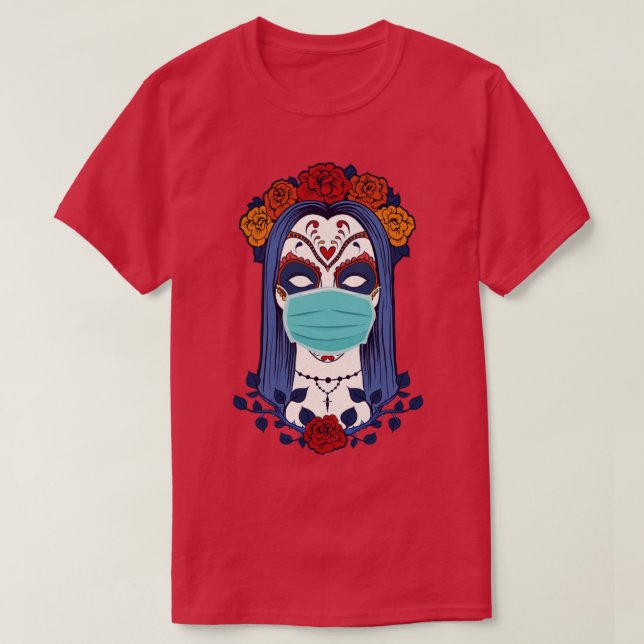Halloween 2020 Lustigt Witch med ansikte Mask T Shirt (Design framsida)