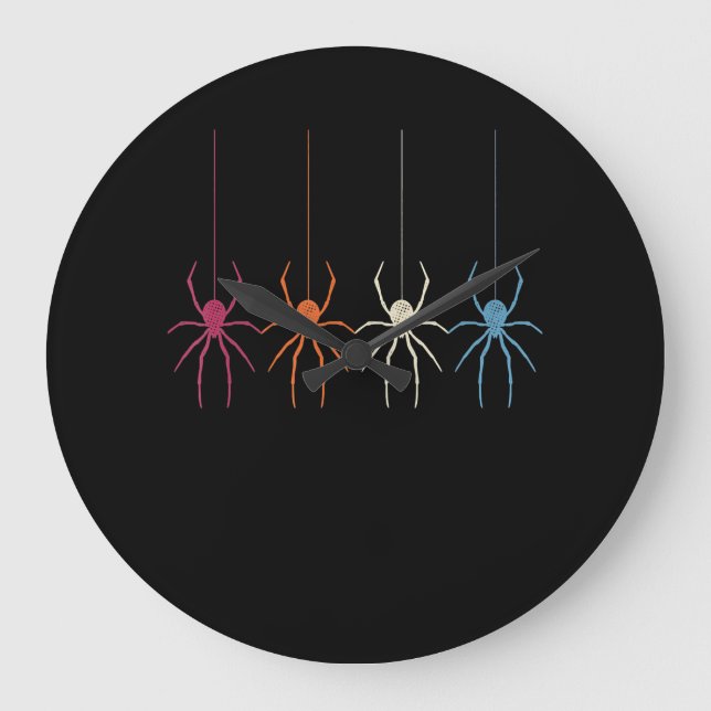 Halloween 2020-Vintagens Spindelnät Silhouette Stor Klocka (Framsida)
