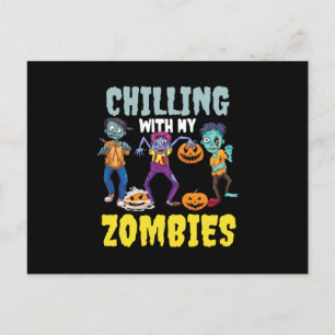 Halloween 2021 Chillin med mina zombies Vykort