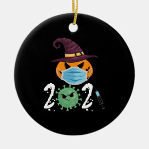 Halloween 2021 Pumpa Bär Maskerad Rolig Fest Julgransprydnad Keramik