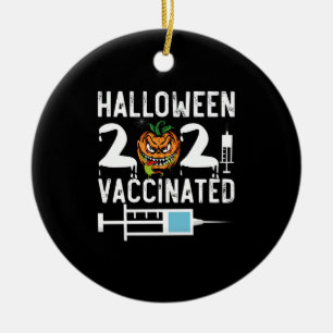 Halloween 2021 Vaccinerad Rolig Kostym Julgransprydnad Keramik