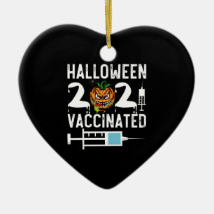 Halloween 2021 Vaccinerad Rolig Kostym Julgransprydnad Keramik