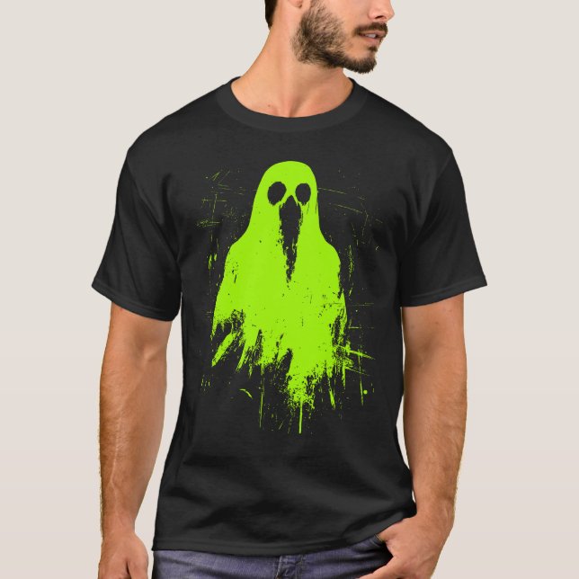 Halloween 2024 Grunge Trendig Brat Grönt Y2K T Shirt (Framsida)