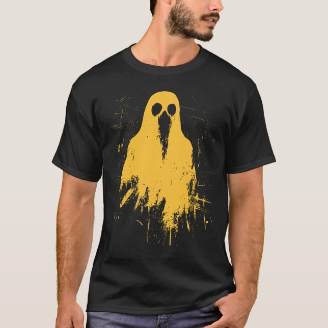 Halloween 2024 Grunge Trendig Y2K Mustard T Shirt (Framsida)